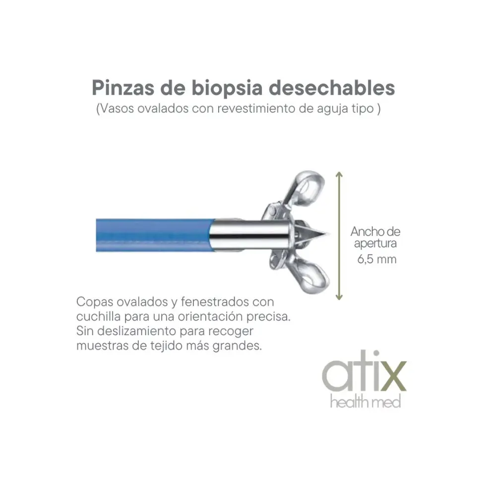 Pinza de biopsia desechable para colonoscopia, diseño ergonómico para procedimientos médicos seguros y precisos