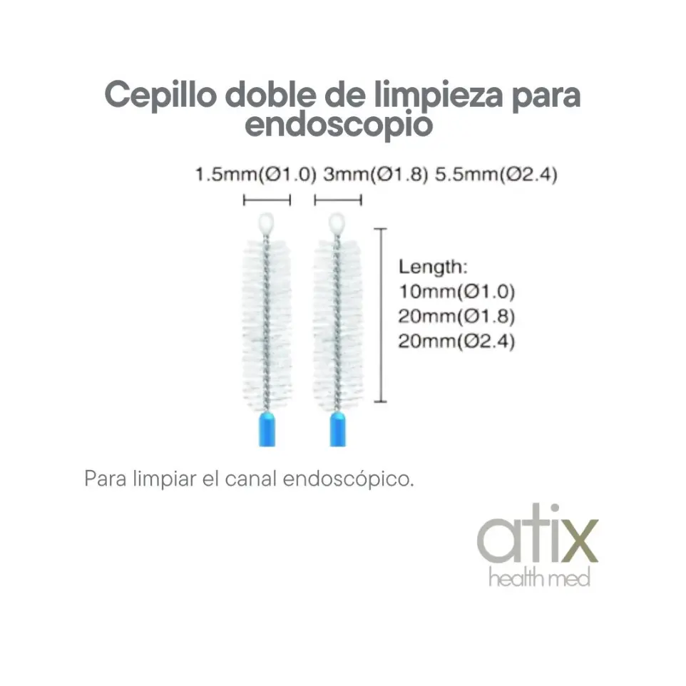 Cepillo doble de limpieza para endoscopio Cepillo doble de limpieza para endoscopio