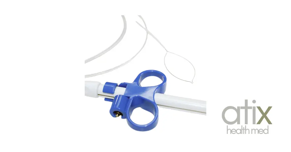 "Asa Rotable Desechable Alton Medical para Polipectomía en Colonoscopia" Alton Asa de polipectomía ROTABLE con o sin alta frecuencia para colonoscopia, diseñada para la resección precisa y segura de pólipos en procedimientos endoscópicos.