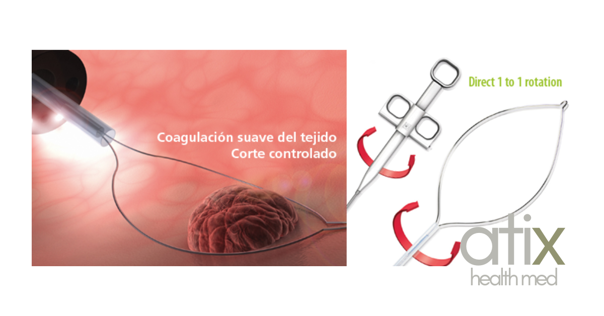 Asa Rotable Desechable Alton Medical para Polipectomía con alta frecuencia "Alton Asa de polipectomía Rotable para alta frecuencia con lazo trenzado, instrumento endoscópico para resección precisa y coagulación simultánea de pólipos"
