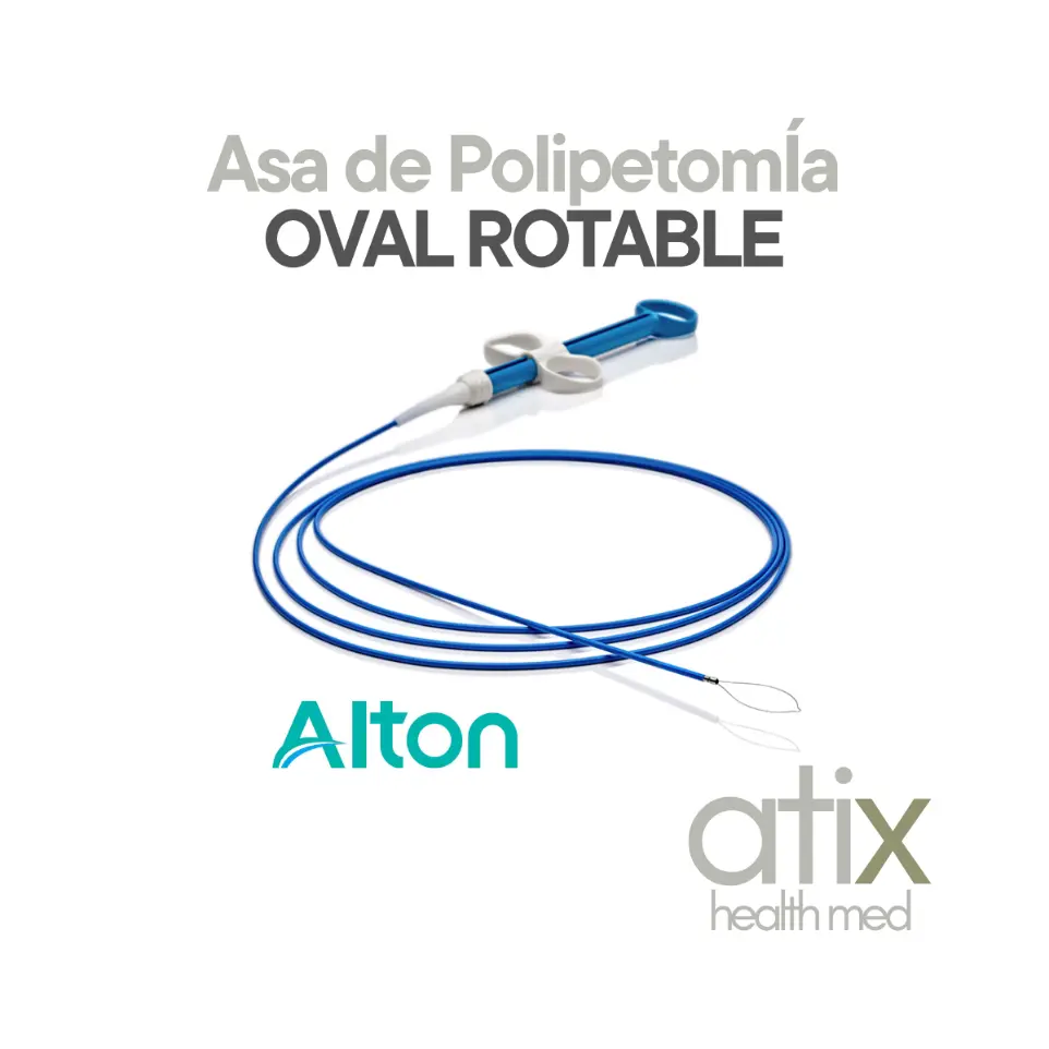 Asa Rotable Desechable Alton Medical para Polipectomía con alta frecuencia "Alton Asa de polipectomía Rotable para alta frecuencia con lazo trenzado, instrumento endoscópico para resección precisa y coagulación simultánea de pólipos"