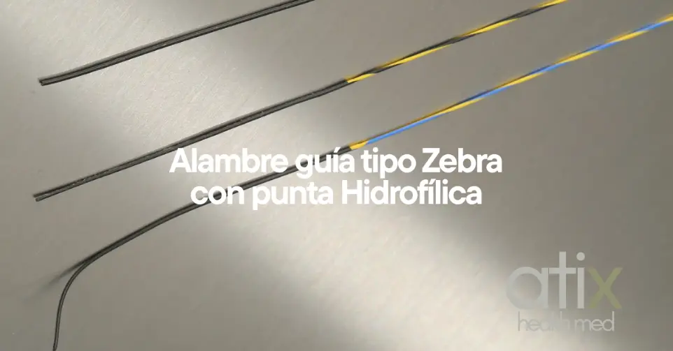 Alambre guía tipo Zebra desechable con punta hidrofílica para procedimientos médicos