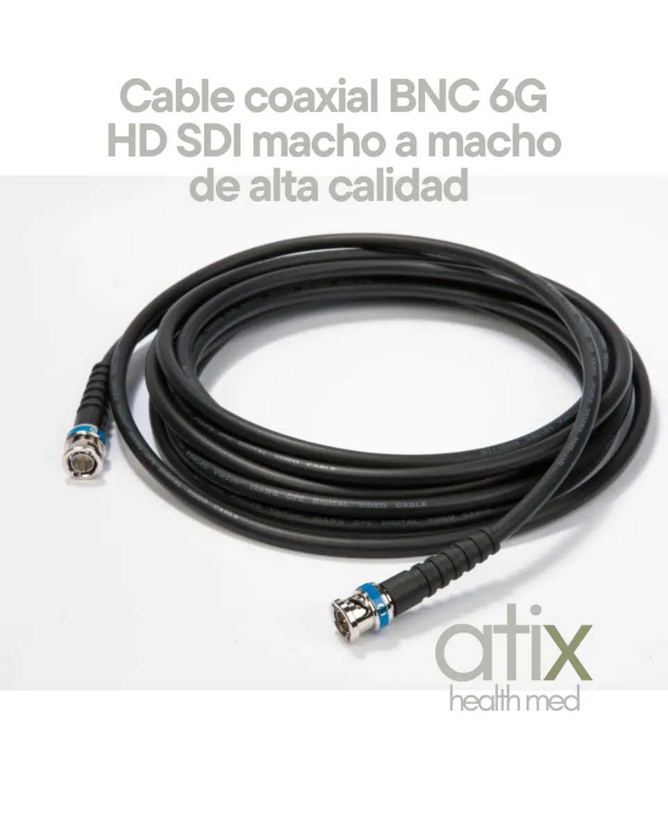 Cable SDI RG59 de 60 cm con conectores BNC macho a macho, blindaje doble y funda resistente para transmisión de video profesional