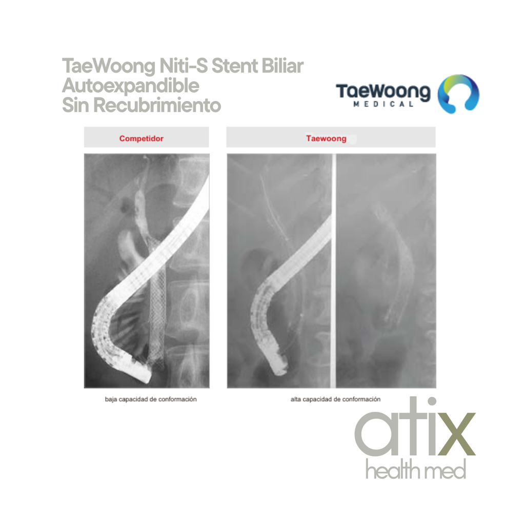 TaeWoong Niti-S Stent Biliar sin recubrimiento Autoexpandible (D:10MX7CM)