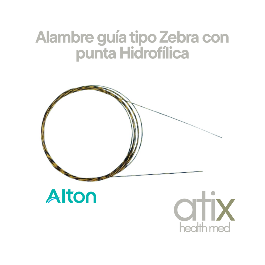 Alton Zebra-type guide wire with hydrophilic tip